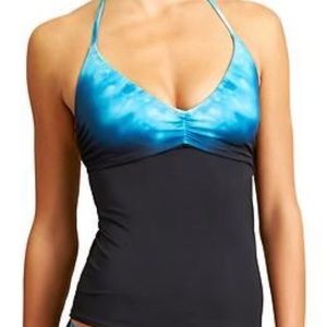 Athleta Bali Halter Tankini Black Blue NWT 34D/DD